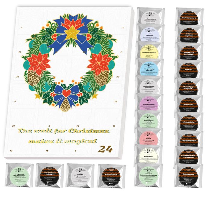 DUŻY Kalendarz Adwentowy z kawą i herbatą PREMIUM od cupandyou.pl
