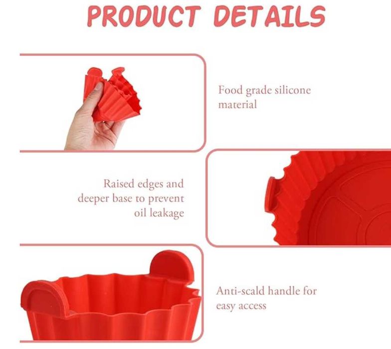 6 peças molde de silicone fritadeira de ar, acessórios de airfryer