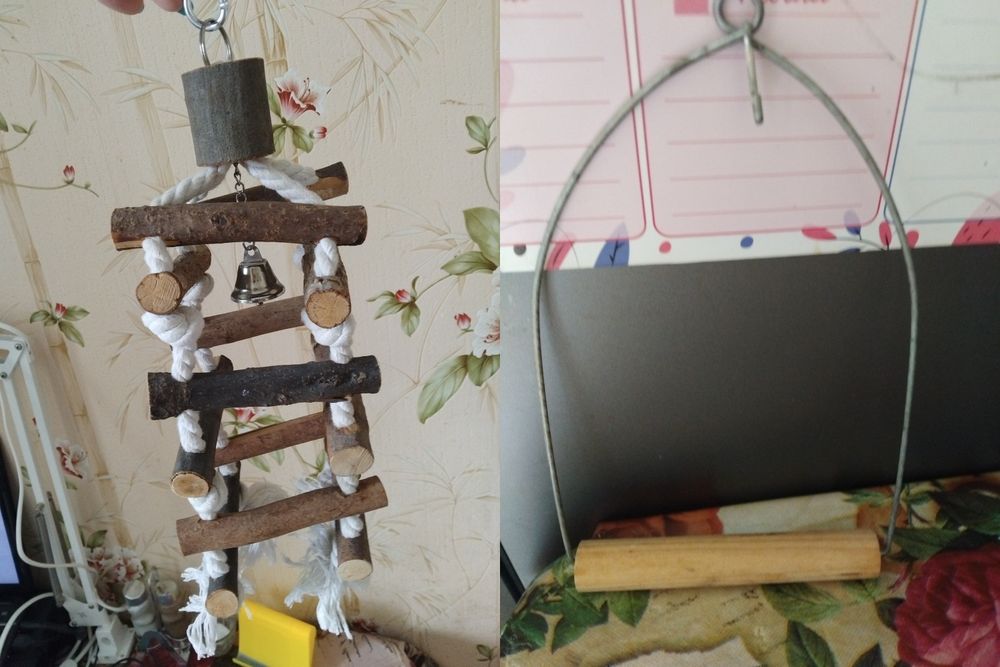 Гойдалка і іграшка для папуги