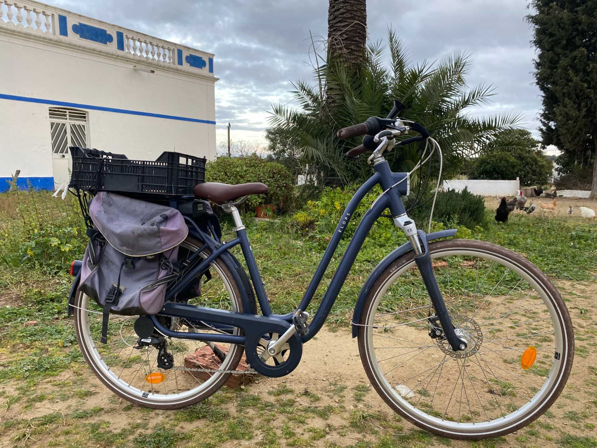 BICICLETA ELÉTRICA De Cidade Elops 900 E Quadro Baixo Azul-Marinho