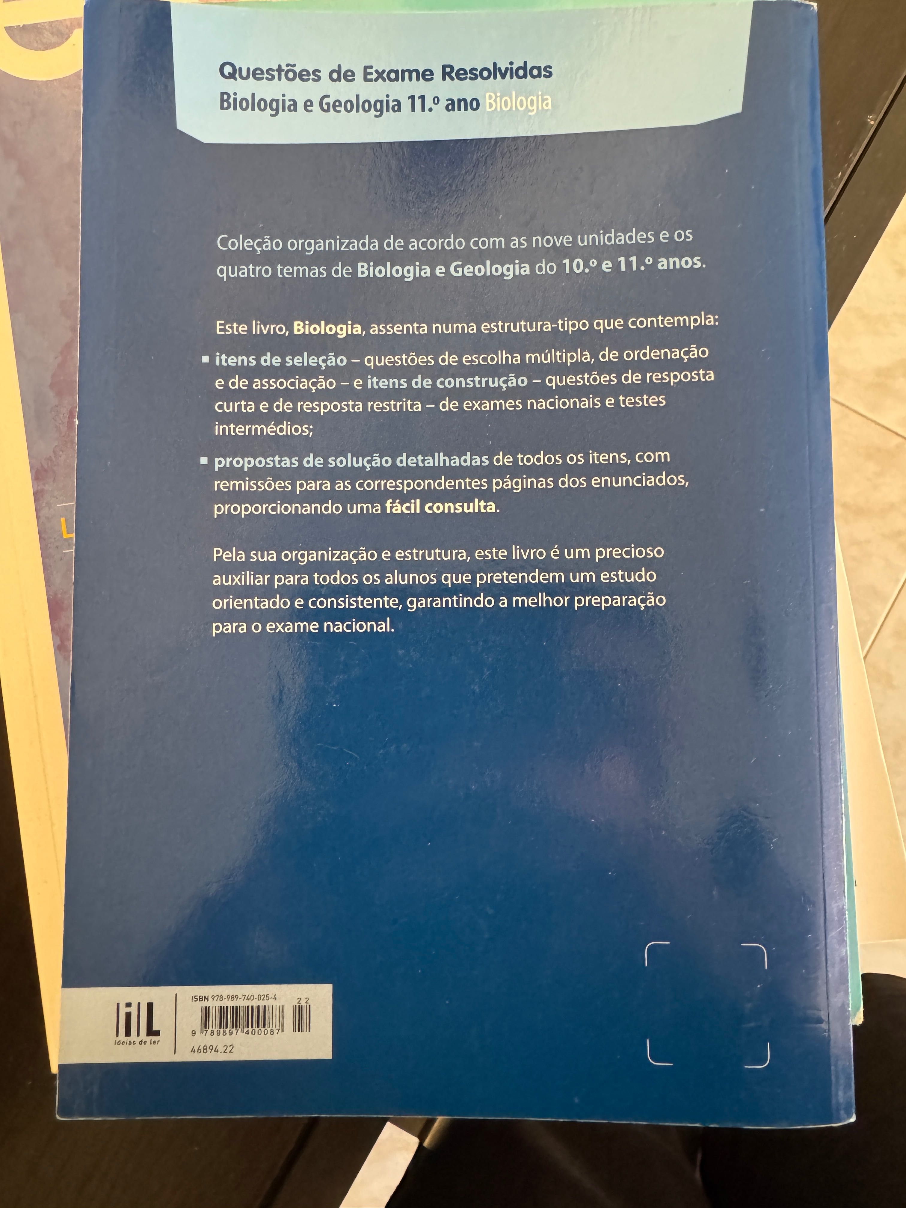 Livros questões de exame resolvidas biologia e geologia 11° ano