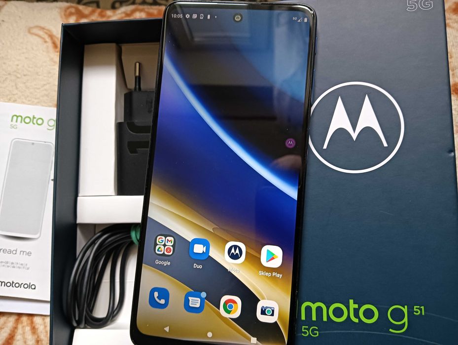 Smartfon Motorola Moto G51 5G 6,8' 6/64GB jak nowa bez blokad z pudeł