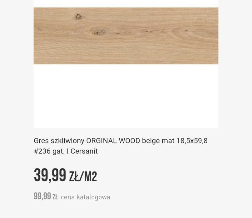 Gres orginal wood beige mat