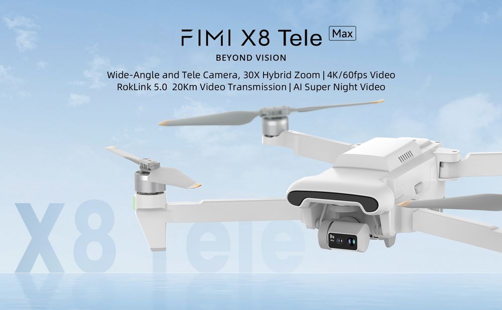 Професійний квадрокоптер FIMI X8 TELE MAX 4K дрон 3-Axis Gimbal HDR 48