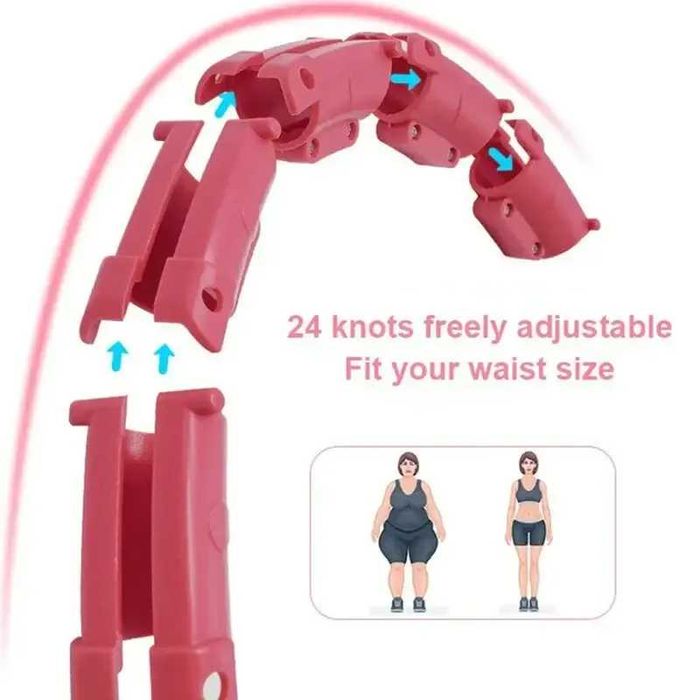 Розумний обруч Хулахуп для схуднення обважнений фітнес (24) рожевий