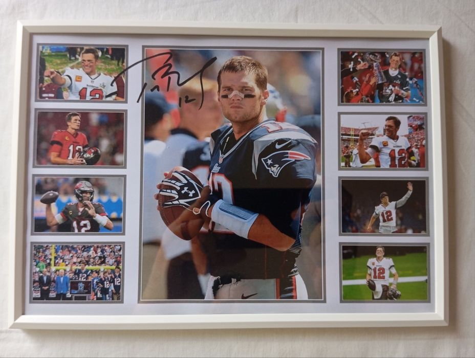 Moldura NFL Tom Brady com Autógrafos (A4)