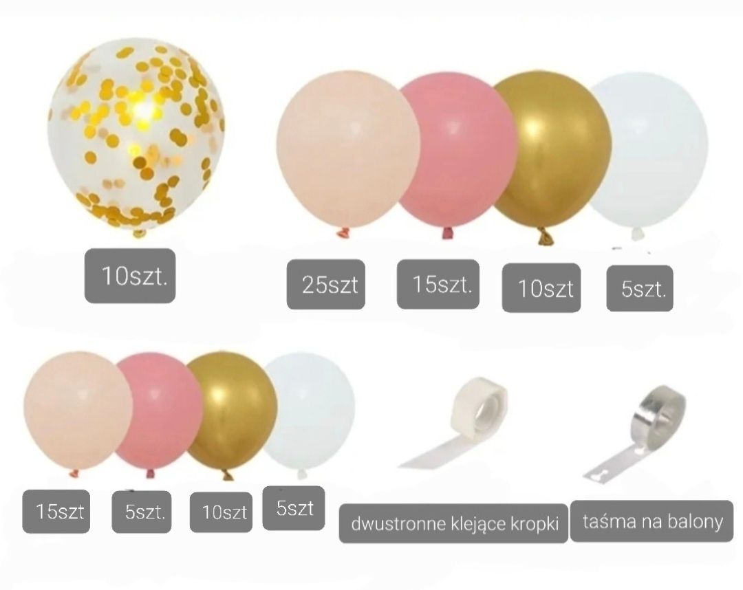 Girlanda balonowa , balony , balony pastelowe , balony na imprezę