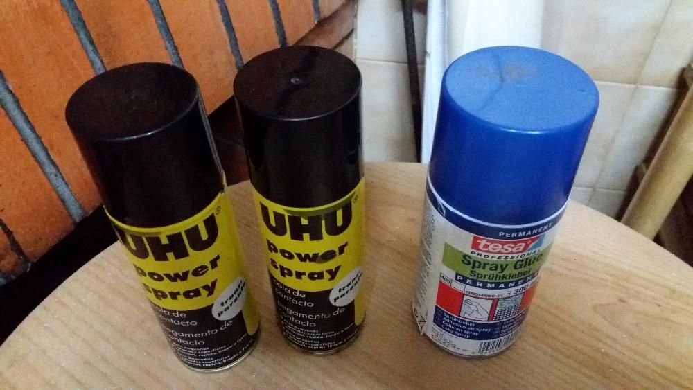 Latas e Tinta, cola e spray fixador