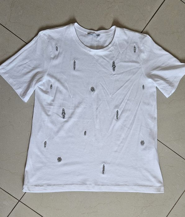 Zara t-shirt r. S nowy cyrkonie bawełna i modal