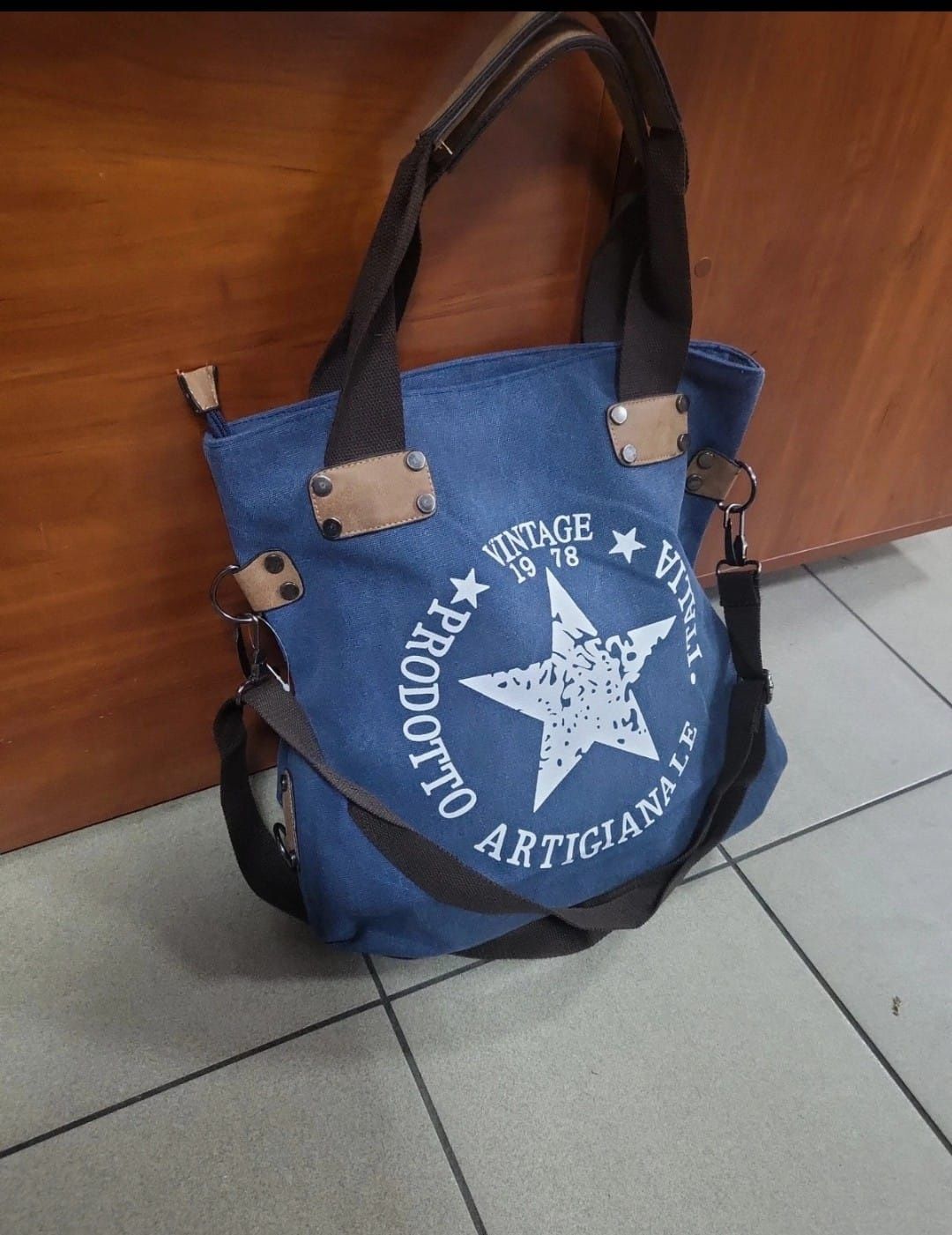 Torebka damska shopper niebieska