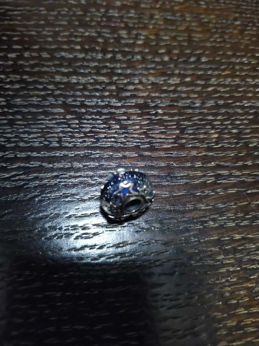 Charms, koralik granatowy, gwiaździste niebo