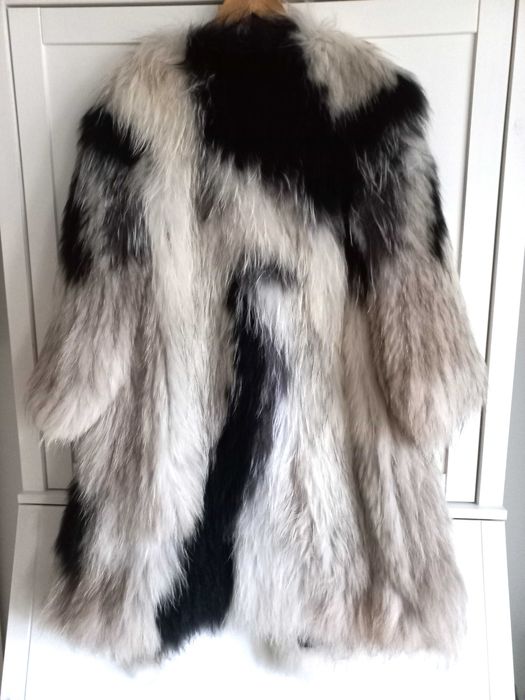 Ekstrawaganckie futro naturalne z lisa + gratis L-XXL