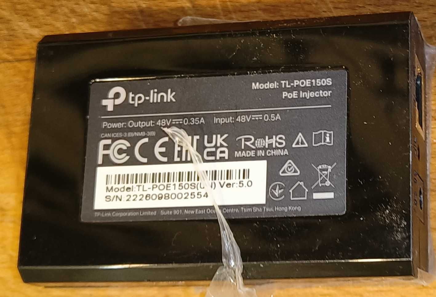 3 szt TP-LINK PoE150S PoE Injector 2x10/100/1000 Desktop