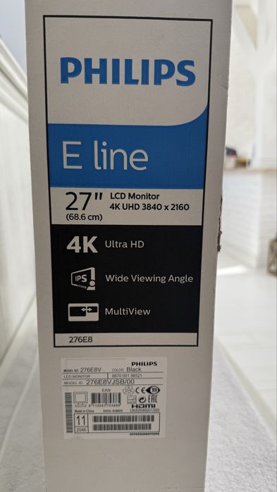 Monitor Philips E Line LCD 4k 3840x2160 model 276E8
