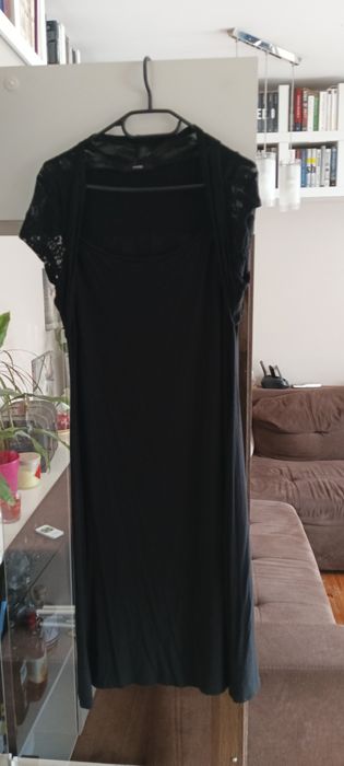 Czarna sukienka z koronką George rozmiar 16, 44