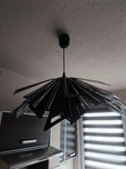 Żyrandol wiszący Lampa wisząca czarna regulowana metalowa loft