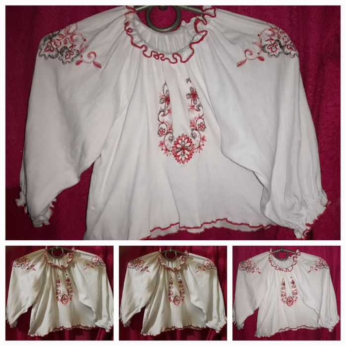 Вишиванка вишита хрестиком з льняної тканини і дитяча маленька.