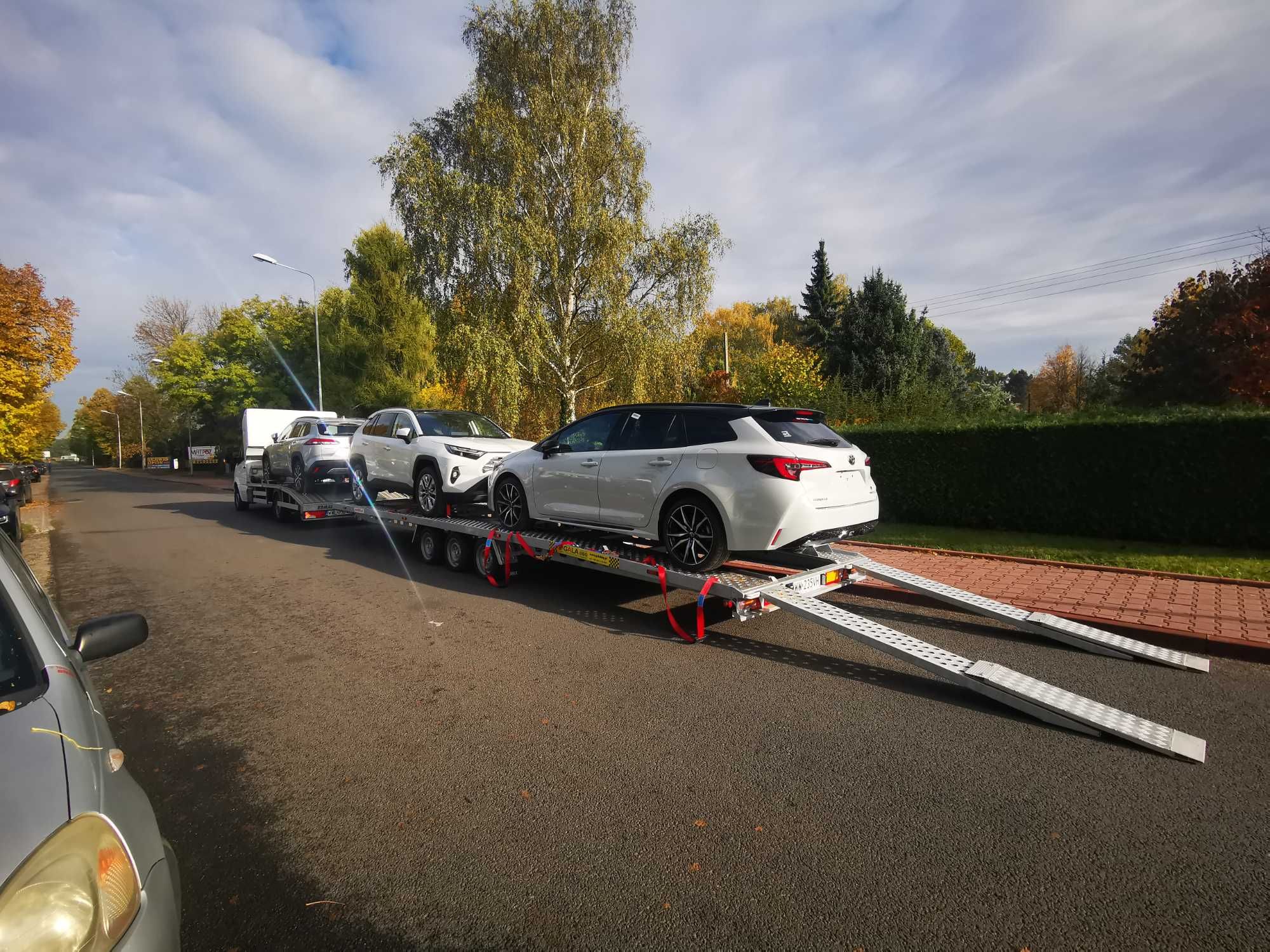 Transport aut osobowych i dostawczych autolaweta VDI2700 OCP Polska UE