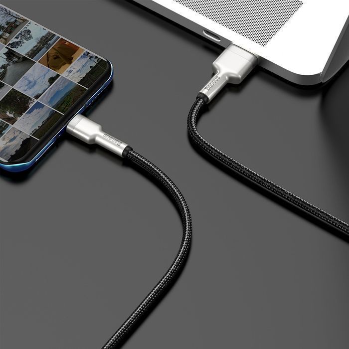 Kabel 2M Baseus mocny przewód nylonowy Cafule Metal USB do USB-C Type