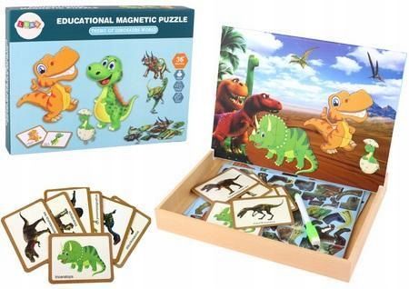 Puzzle Magnetyczne Z Motywem Dinozaurów, Leantoys