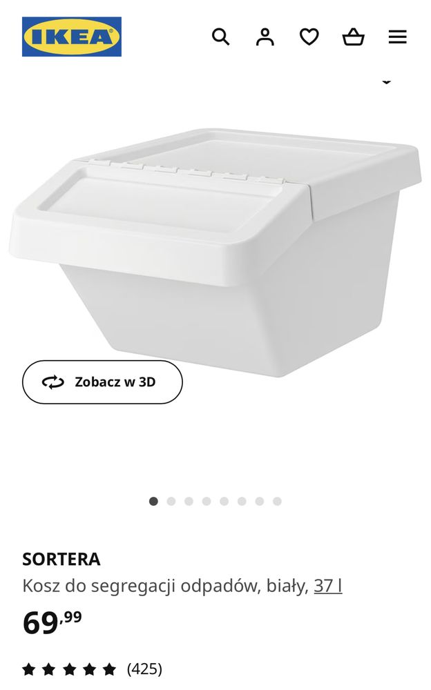 Ikea kosz pojemnik Sortera