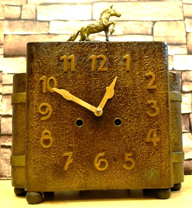 Stary, niespotykany ,zegar kominkowy-gabinetowy H.A.U