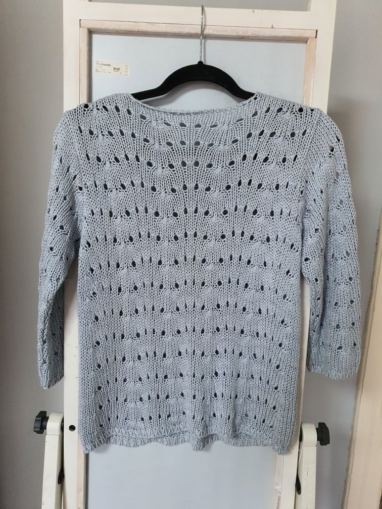 Szary sweter Bluzka ażurowy M L 38 40