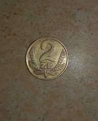 Moneta o nominale 2zł z 1977r bez znaku mennicy