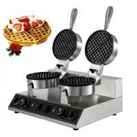 Máquina de Waffles Dupla em Aço Inoxidável