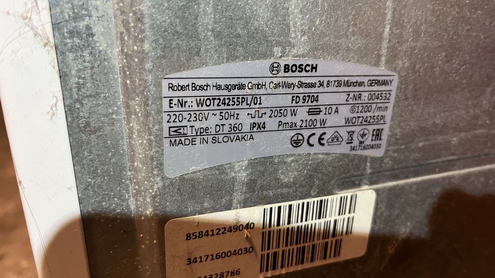Pralka Bosch DT360 WOT24255PL/01