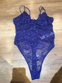 Niebieskie body bershka  r. 40 seksowna koronka