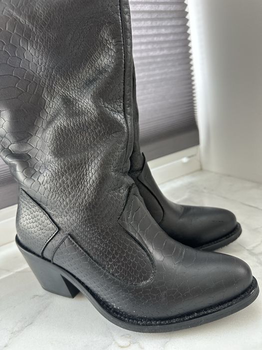 Чоботи козаки шкіряні, легке утеплення