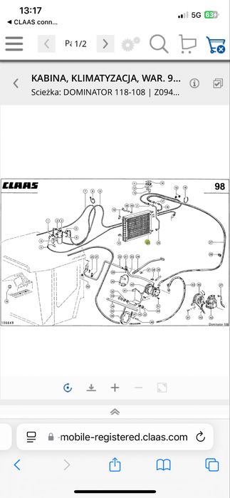 Skraplacz prownik chłodnica klimatyzacji Claas Dominator Mega 622847