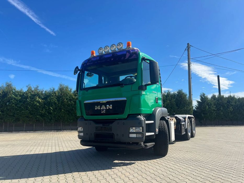 MAN TGS 26.440 | Hakowiec Meiller| 6x4  | 440 KM | przód resor, tył pneumatyczne |Belka ostrzegawcza (koguty)