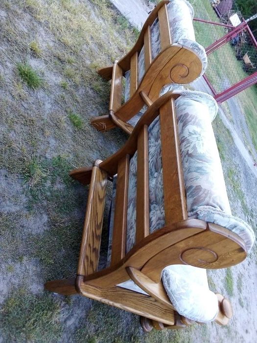 Dębowe fotele + sofa