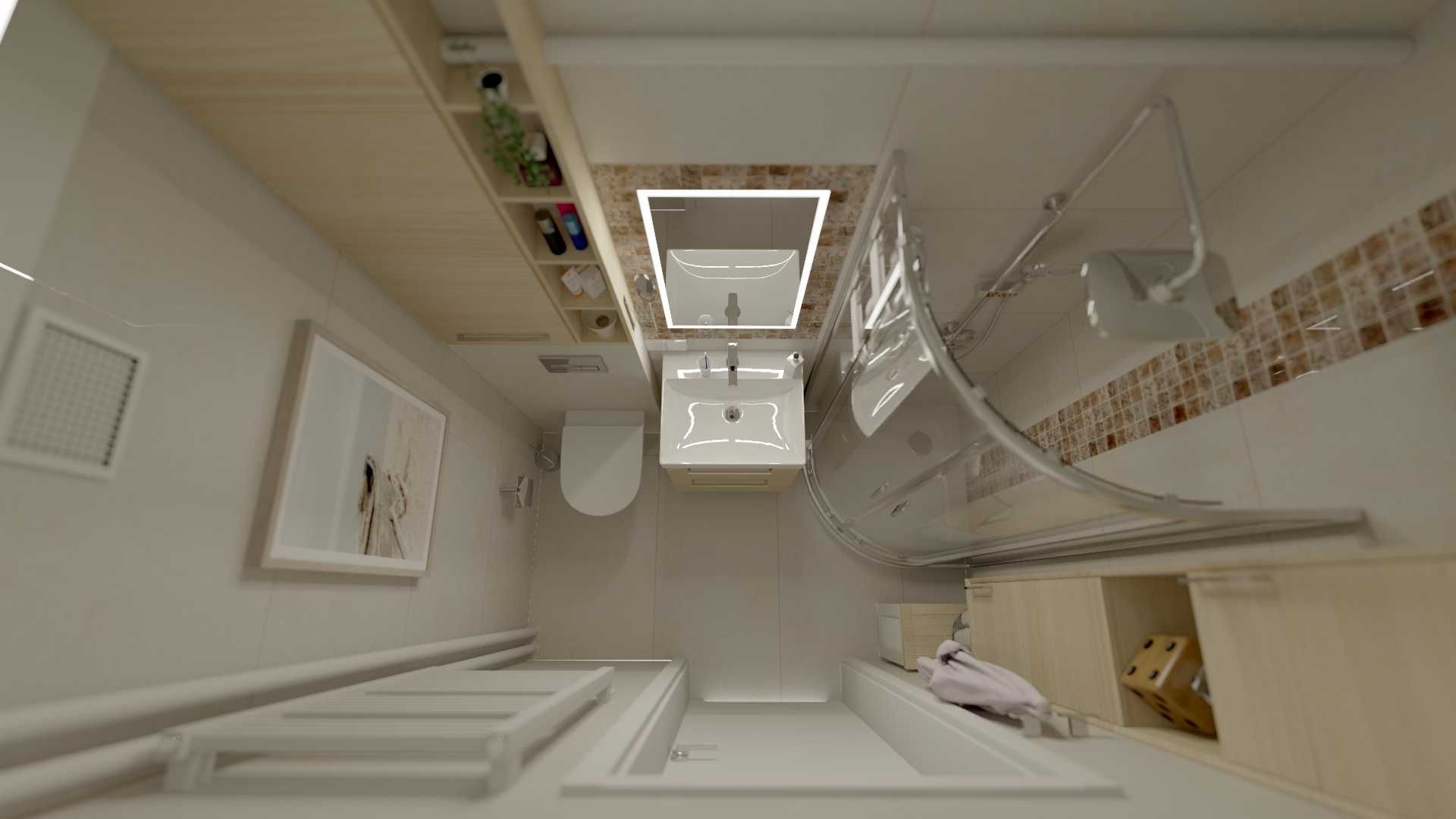Projekt łazienki do 4 m²