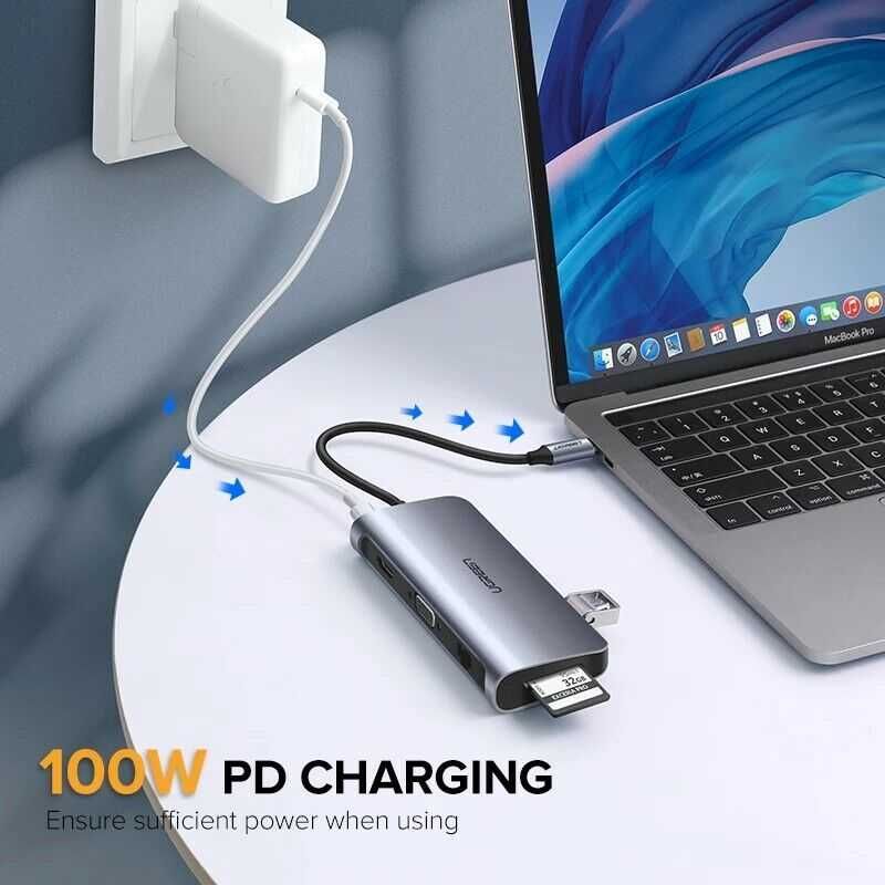 USB Хаб для MacBook AIR PRO M1 M2 M3 10 в 1 док станция Hub Ugreen