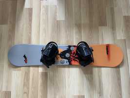 Deska snowboardowa z zapieciami 120, zapiecia, snowboard