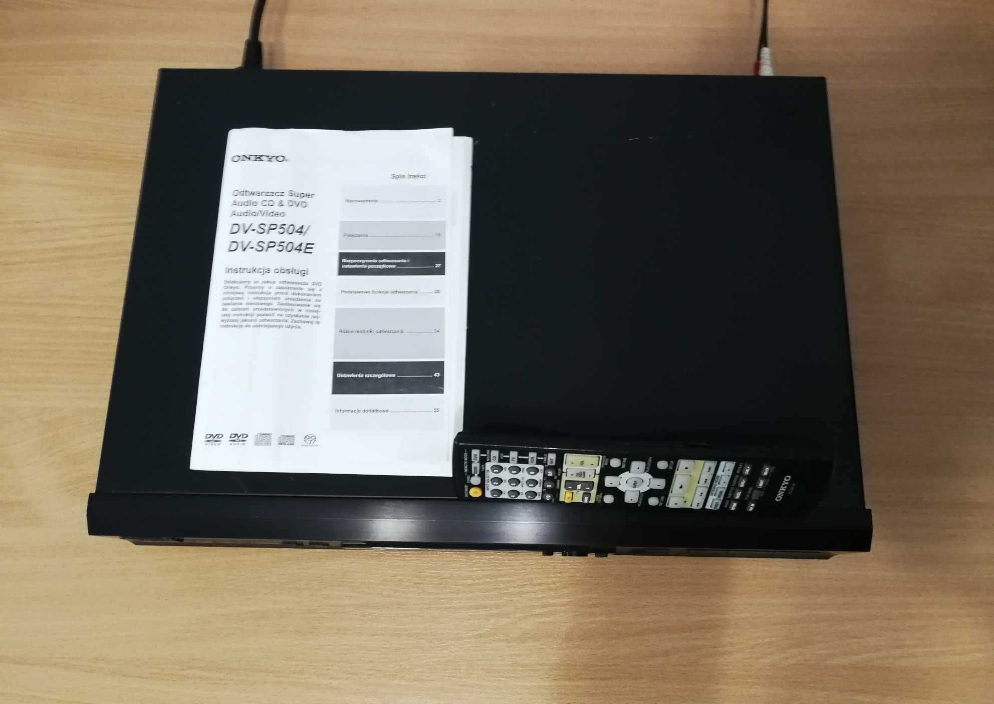 ONKYO DV-SP504E – Odtwarzacz DVD/CD/SACD/DVD-A Pilot Instrukcja !