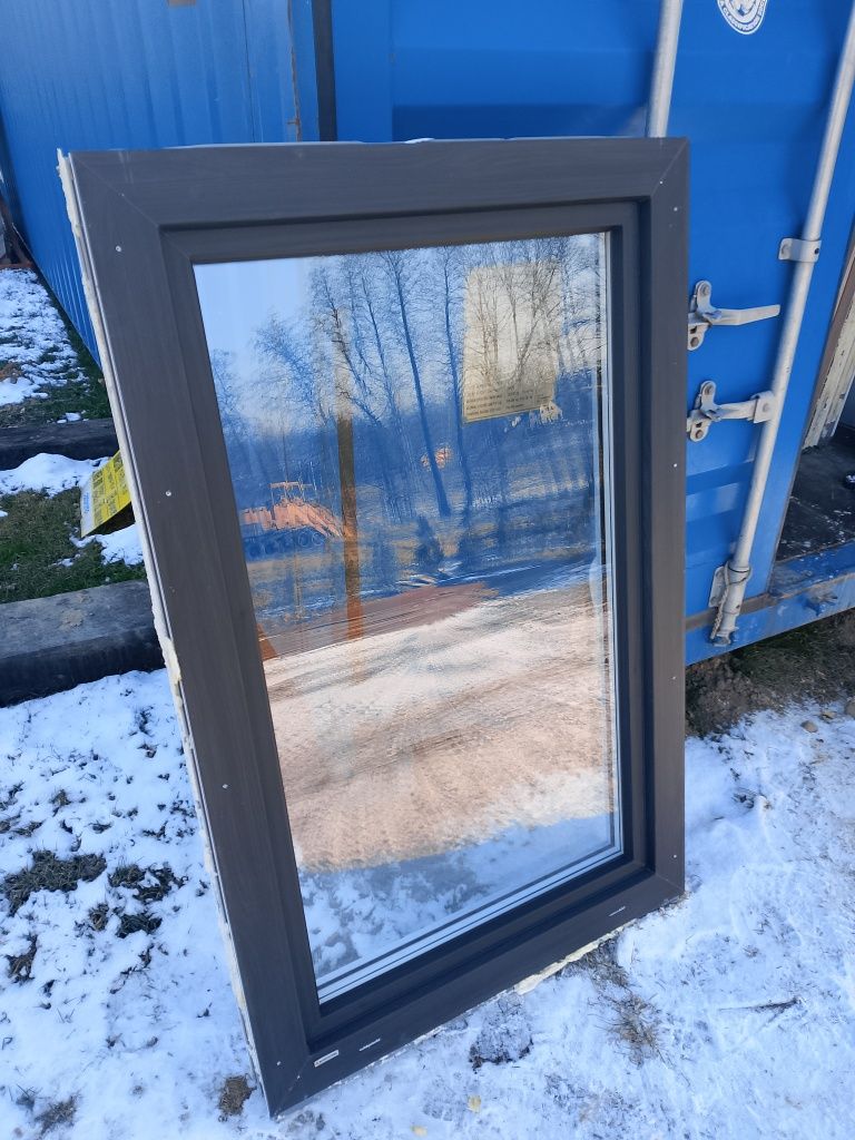 Okno 90x140 nowe 3 szybowe grafit chowane zawiasy