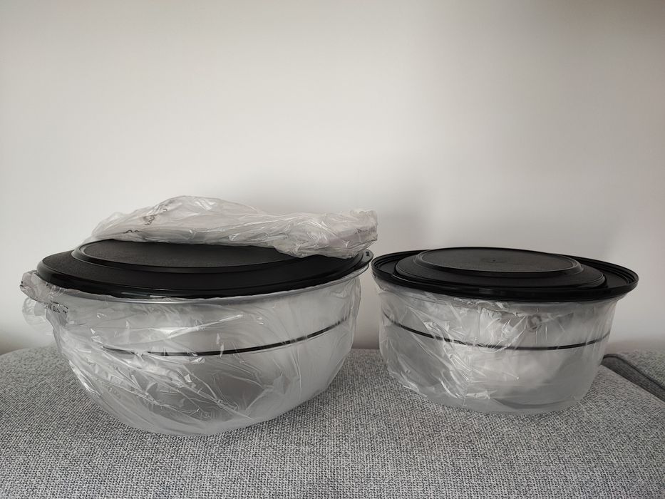 Miska miski Perła Stołowa Tupperware zestaw + szczypce