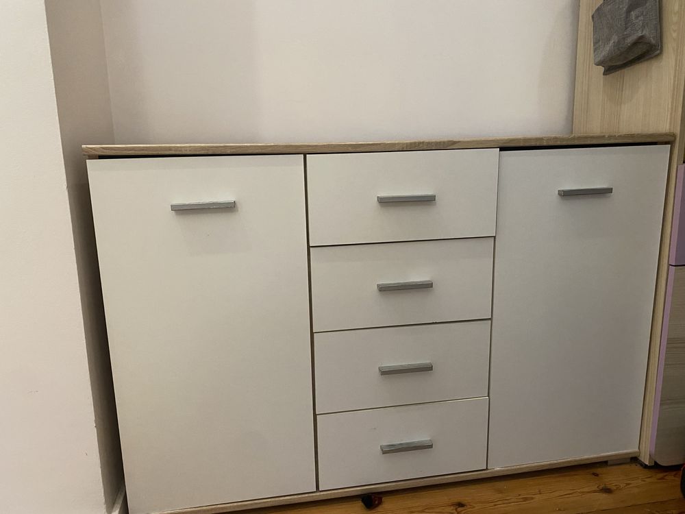 Komoda 120x35x70 z półkami i wysuwanymi szufladami