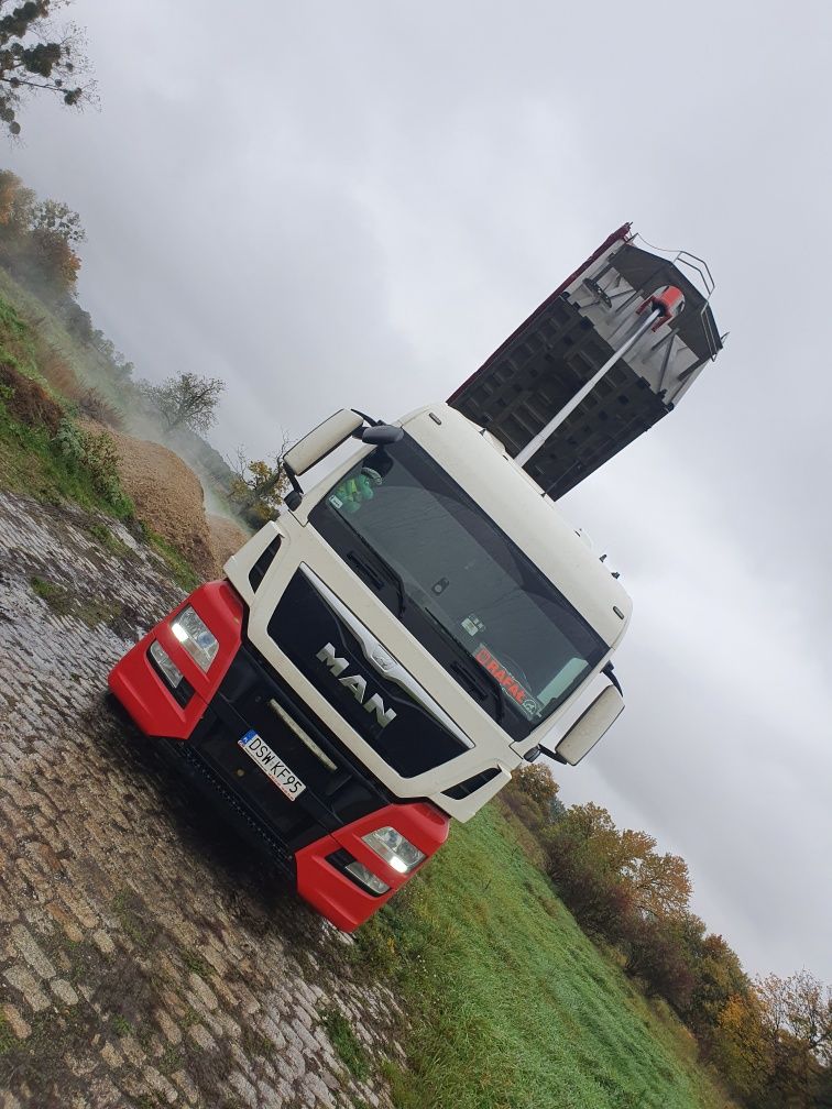 Usługi  transportowe  wywrotką 27 ton, prace ziemne