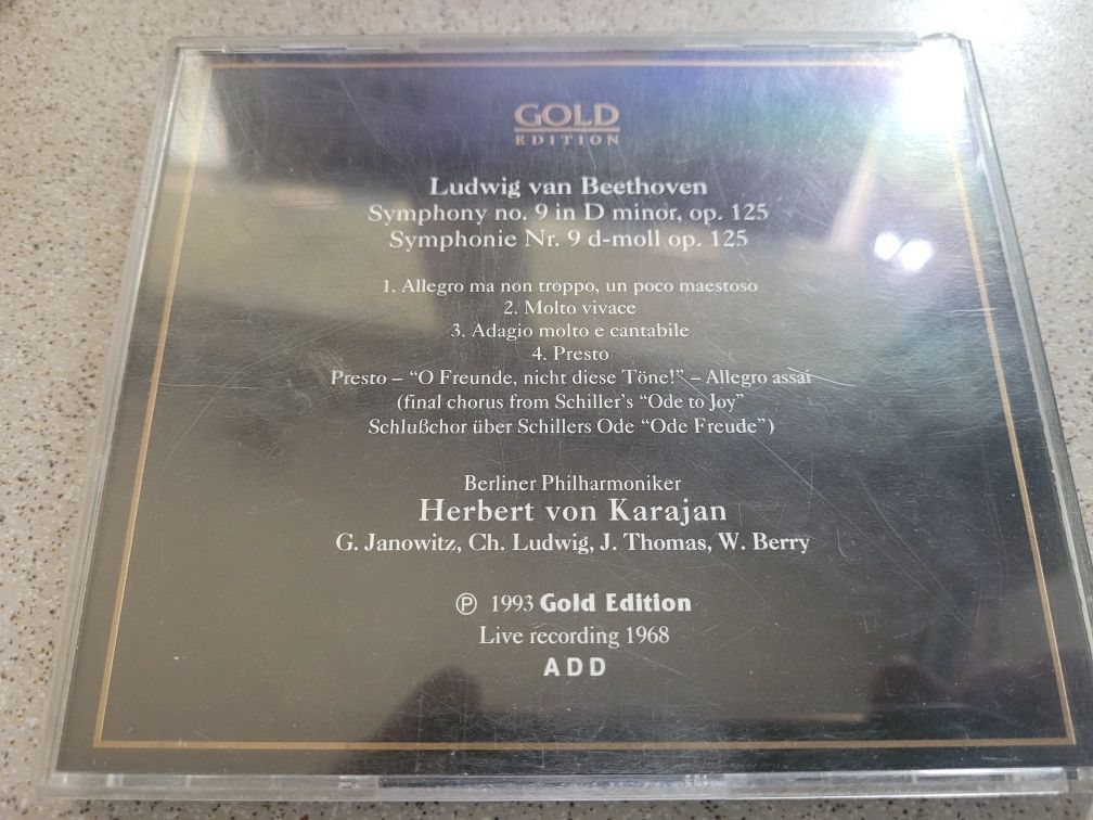 CD L. van Beethoven Symphony no.9. (Karajan) 1993/1968 Gold Edition