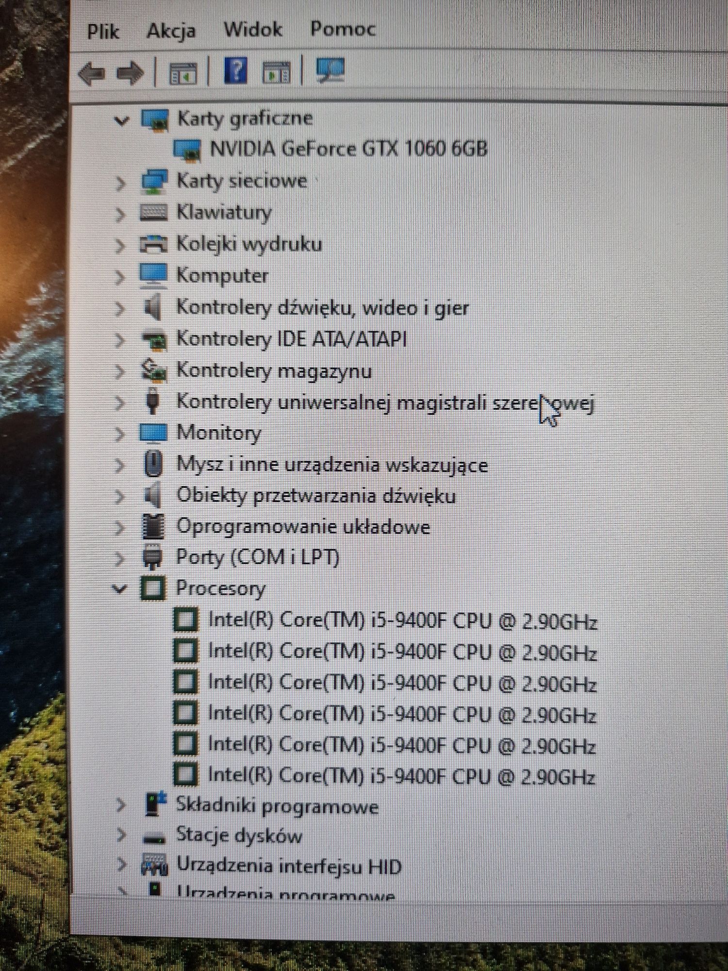 Komputer do gier i pracy 16gb ram Gtx 1060 6gb i5 9400F
