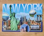 Podkładka na biurko, mata New York, mapa świata