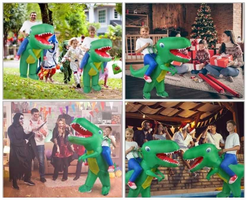 KOSTIUM DINOZAURA Dla dzieci Strój Halloween Karnawał Nadmuchiwany