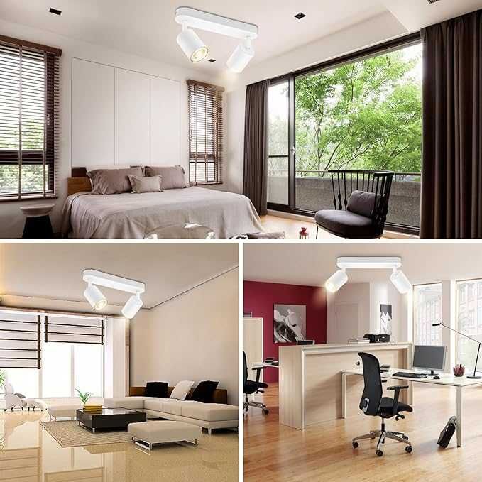 BOYIR Nowoczesny Obrotowy Reflektor Sufitowy LED GU10 2 Strumienie