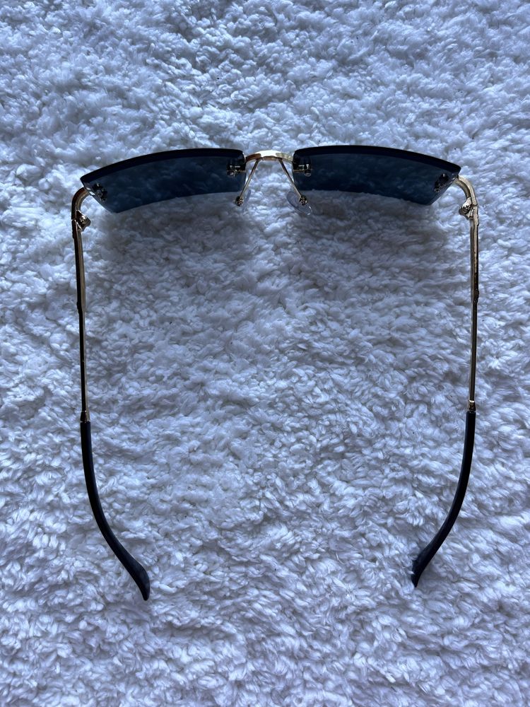 Nowe szklane przezroczyste czarne okulary przeciwsłoneczne vintage