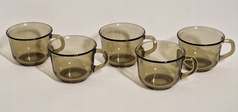 Filizanki czarne szkło zestaw 6 szt